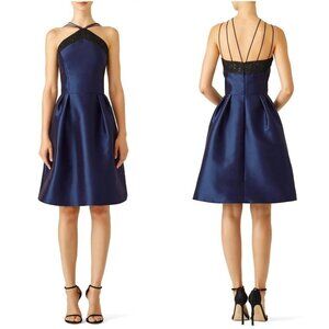 Theia Navy Blue Strappy Halter Dress $595